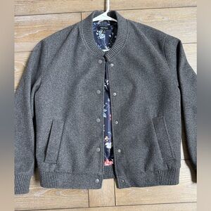 Well Worn Gray Bomber Jacket